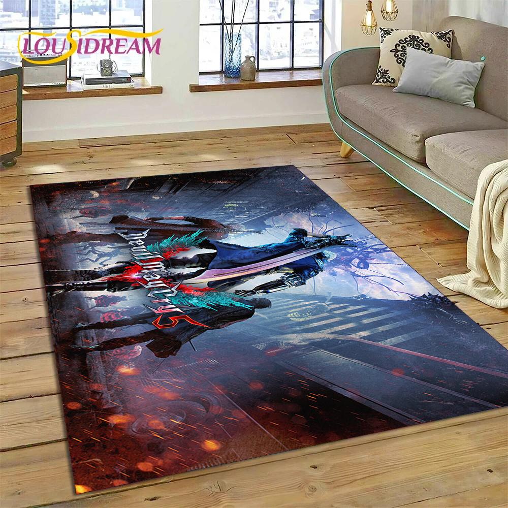 DMC Game 3D D-Devil May Cry cartoon Rug Carpet for Living Room Bedroom Home Decor,Floor Mat Non-slip Decoration for Sofa Doormat