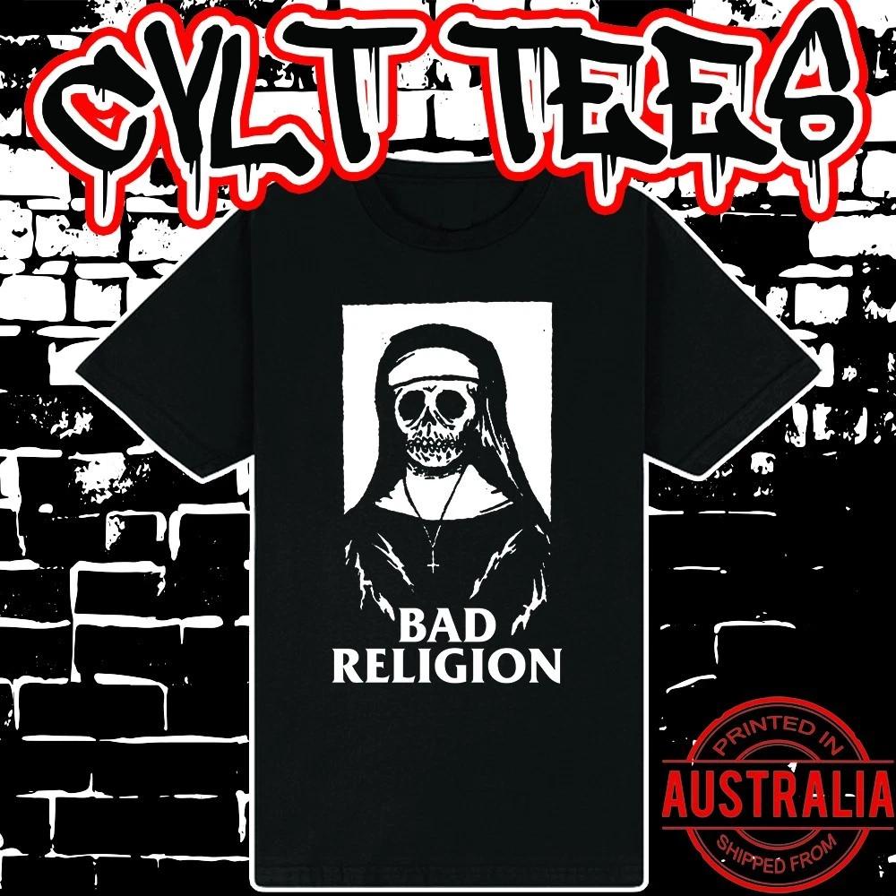 Men s and Women s T-shirts Bad Religion Band Tee ~ Premium Black Gildan Cotton M
