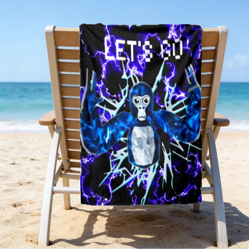 proof beach towel with a Gorilla Tag pattern - soft,absorbent,quick-drying,machine washable - perfect for swimming,camping,bathing