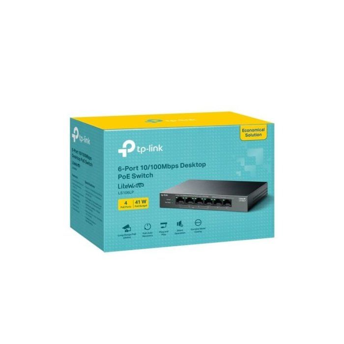 Commutateur de bureau - TP-Link - LiteWave LS106LP - 6 ports RJ-45 - Alimentation PoE - 1,2 Gbit/s