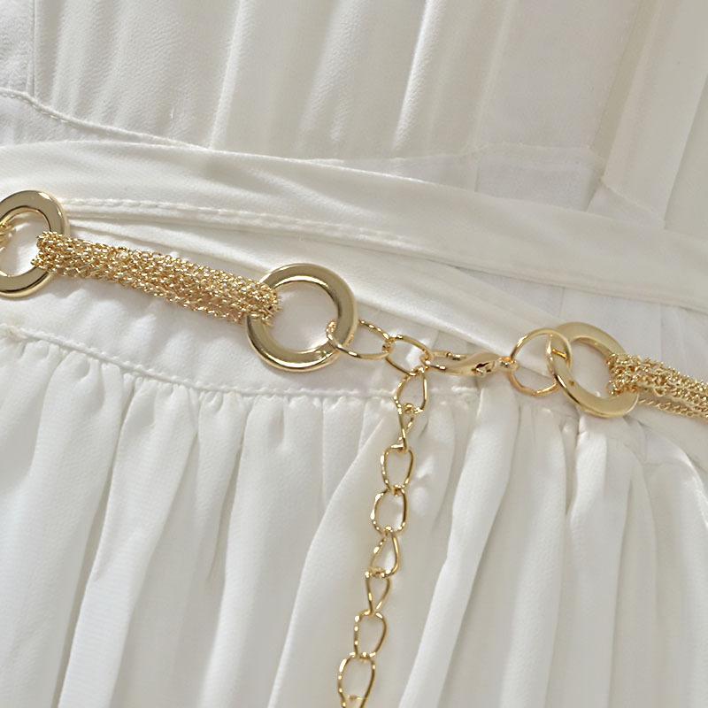 Women's metal thin waist chain belly dance sailor dance waist chain thin belt