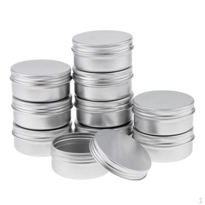 10x 50ml Round Aluminum Cosmetics Empty Lip Balm Containers Jars Tin