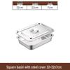 Jing Z FENG Stainless Steel Deep Rectangular Basin with Lid