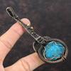 Tibetan Turquoise Pendant Copper Wire Wrapped Pendant Handmade Gemstone Pendant Unique Copper Design Jewelry Guitar Pendant Anniversary Gift