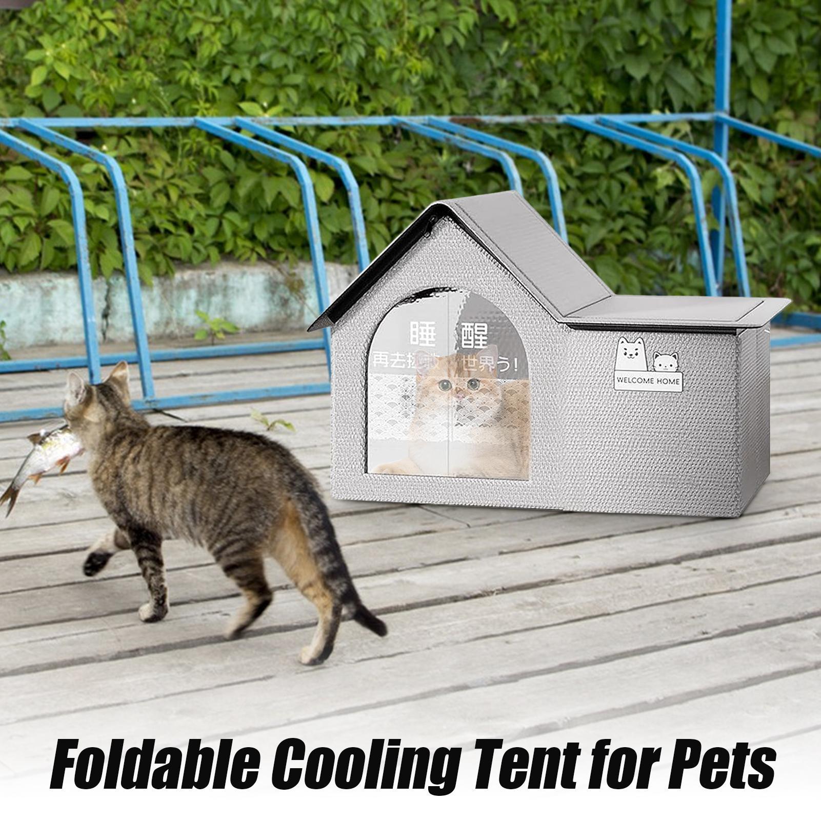 Cooling Outdoor Cat House Cats Ice Shelter Foldable Cooling House Dog Shelter With Ice Bags Portable Pet Cave Tent Bed For China Mainland