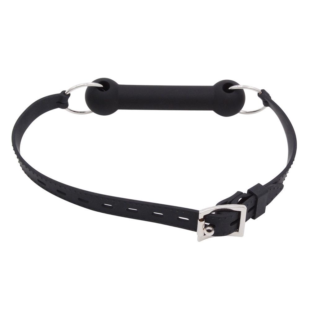 Adult One-Line Silicone Bar Bone Mouth Ball Ball Gag Dog Bone Mouth Tone Lesson Slave European and American Ball Gag Sex Toys