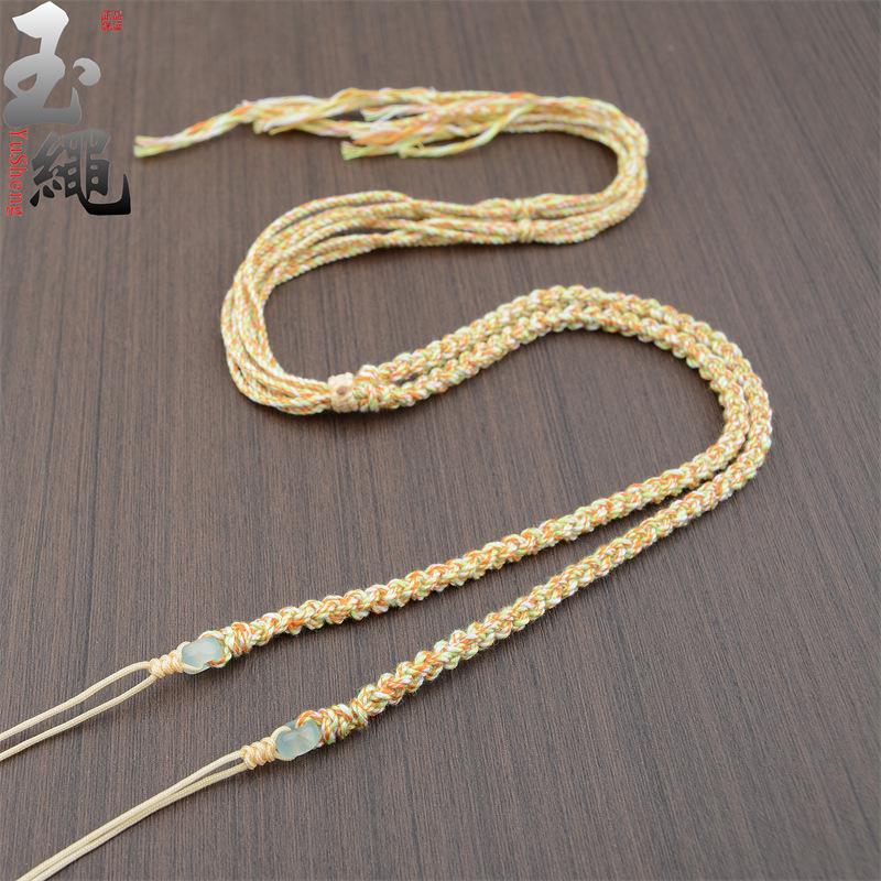 Tibetan-Style Handwoven Dzi Bead Adjustable Necklace for Men & Women