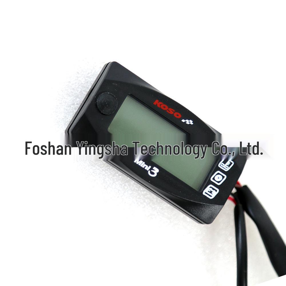 Koso Mini 3-in-1 Gauge: Water Temp, Voltmeter & Clock for Motorcycle Modifications