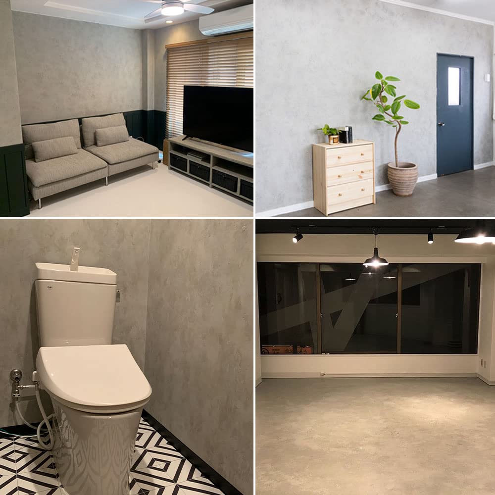 You Can Create a Natural Concrete Look Just by Painting Concrete Effect Paint [Cement Set] (Smooth Set) 1kg+50g+50g Takara Paints