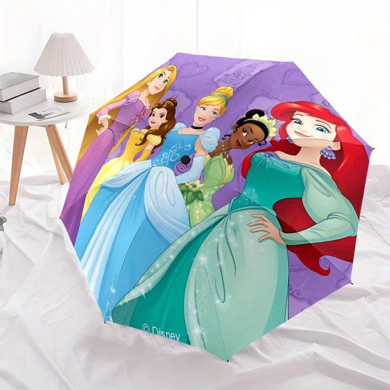 1pc Disney Princess Folding Umbrella, Automatic Folding. It Has Eight Sturdy Ribs, Making It Convenient for Outdoor Use Yy0729003