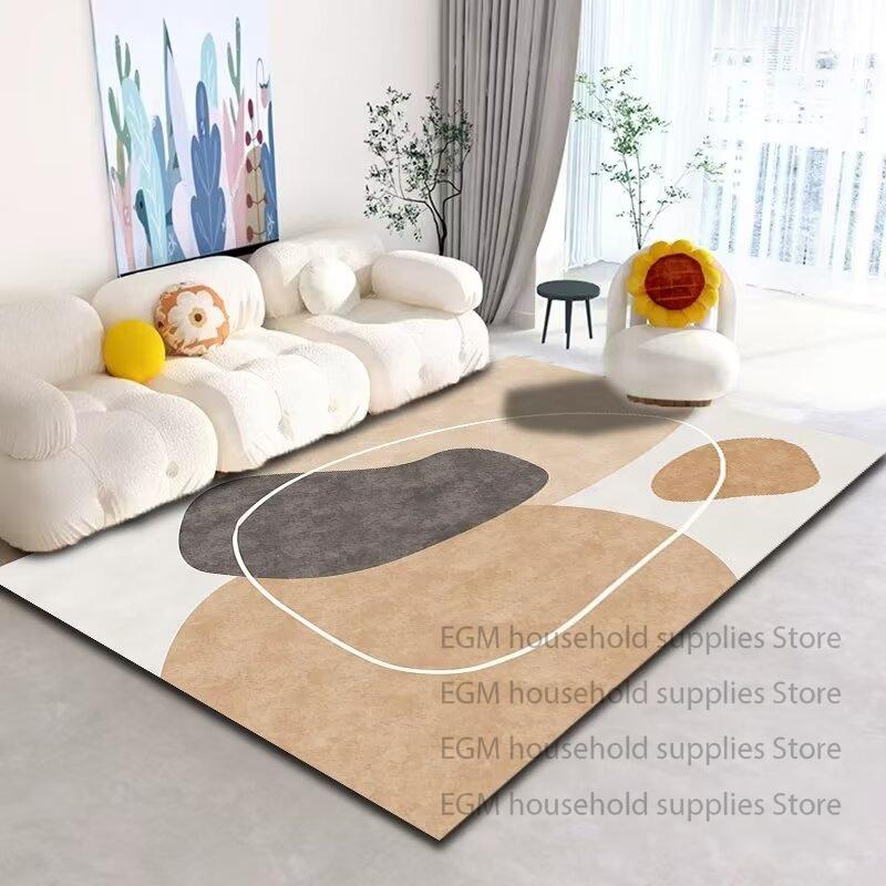 Nordische Stijl Tapijt Abstracte Woonkamer Decoratie Kunst Design Tapijten Slaapkamer Eenvoudige Lijn Tapijt wasbaar antislip Vloermat studeerkamer 2.6x5.2ft(80x160cm)