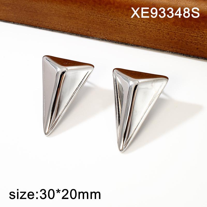 European Geometric Gold-Plated Titanium Steel Earrings for Women - Chic Metallic Ear Ornaments