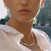 Jieding titanium steel imitation pearl double-layer necklace accessories collarbone chain stainless steel jewelry does not fade
