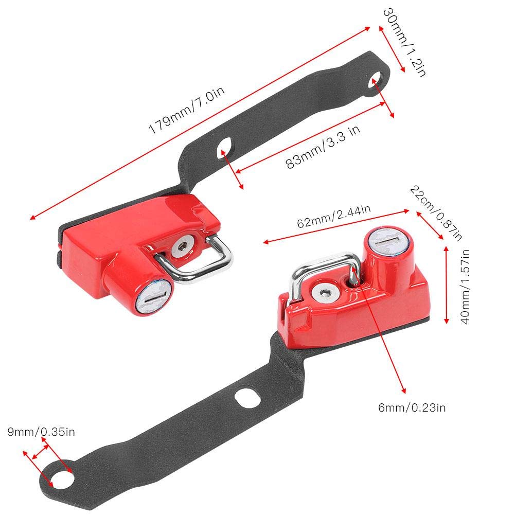 Blokada kasku, Qiilu Blokada kasku, MT25 MT03 YZF R25 R3 2014-2019 Modyfikacja motocykla Stop aluminium Antykradzieżowa Blokada kasku zabezpieczająca (Czerwony)