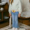 Olivean Lovely Bell Bottom Denim Pants  Indigo 