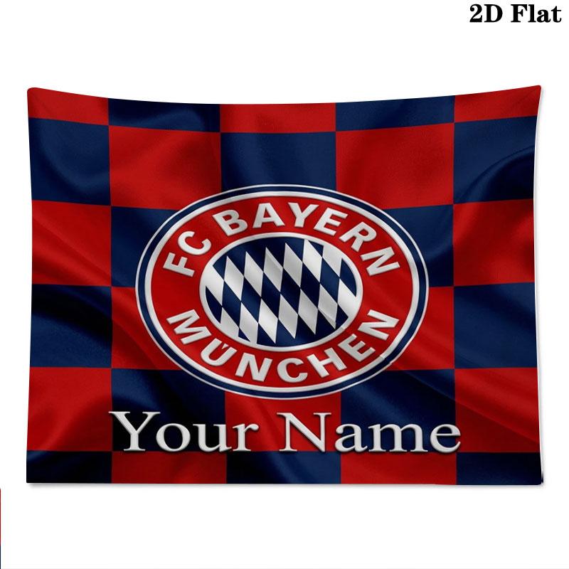 FC Bayern Munchen Custom Name Wall Tapestry Aesthetic Wall Hanging Printed Fabric Blanket Decorative Tapestries for Bedroom Living Room Home Decor
