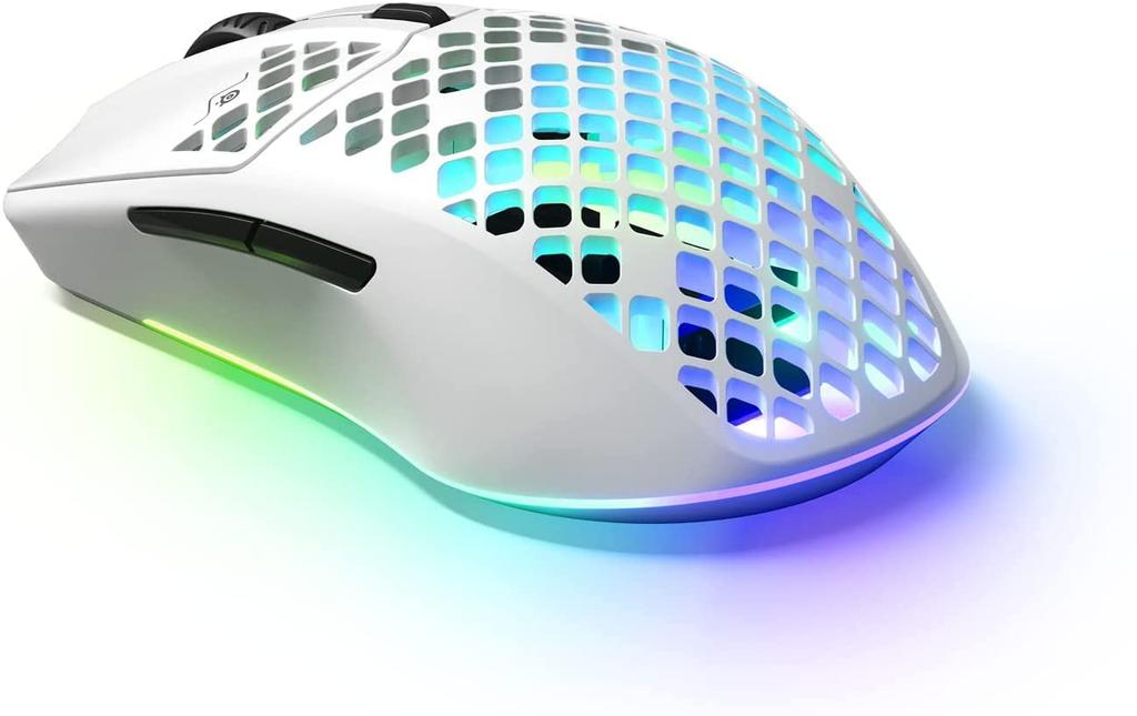 SteelSeries Aerox 3 Snow Wireless Gaming Mouse featuring TRUEMOVE AIR Quantum Wireless and IP54 waterproof and dustproof - Ultra-lightweight, sensor,