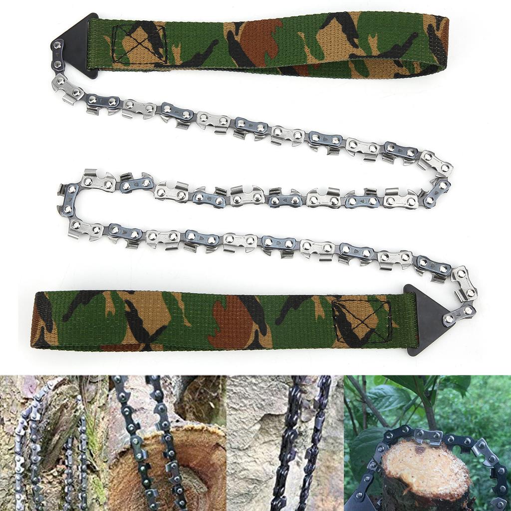 Outdoor Mini Portable Hand Chain Saw Survival 33T Logging Camping Pocket Saw Camouflage