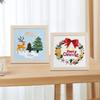 Christmas Pattern CrossStitch Kits Embroidery Starter DIY Kits with Embroidery Clothes Hoop Thread Needle for Beginner