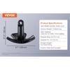 SucceBuy Âncora de Rio 12 lbs Âncora de Barco Ferro Fundido Preto Revestido de Vinil com Grilhão, Âncora Cogumelo Adequada para Barcos Até 10 Pés