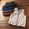 Double-Sided Fleece Thick Warm Vest Unisex Standard Fit V-Neck Casual Fashion for Men and Women To Wear in Autumn Winter