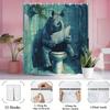 whimsical Rhino bathroom shower curtain-surreal polyester decoration with 12 hooks, 70.8 x 70.8 inch bathroom curtain