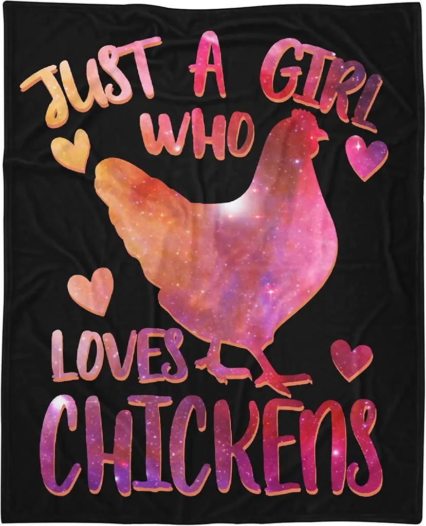 Chicken Flannel Throw Blanket Cartoon Chicken Farm Animals Blanket Lightweight Comfortable Super Soft for Bed Sofa Couch Decor