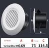 ABS Round Air Ventilation Duct: Indoor Fresh Air, White Exhaust Air Intake