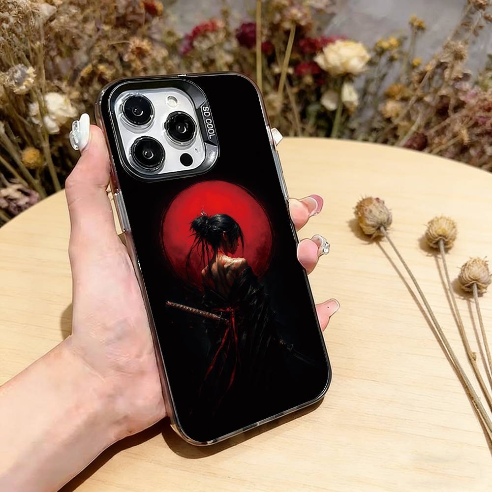 

Samurai Warrior Geisha Phone Case For iPhone 17,16,15,14,13,12,11 Plus,Pro Max,XS,Colorful Silver Black Cover iPhone16e
