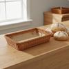 Rectangular Woven Fruit Basket Large Capacity Imitation Rattan Easy To Clean Bread
