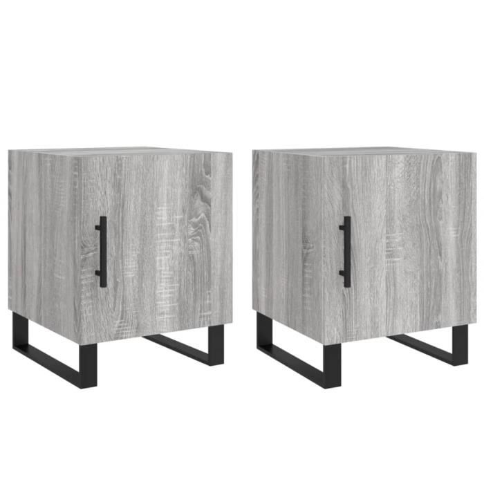 VidaXL Bedside Tables 2 Pcs Sonoma Grey 40x40x50cm Engineered Wood 827625