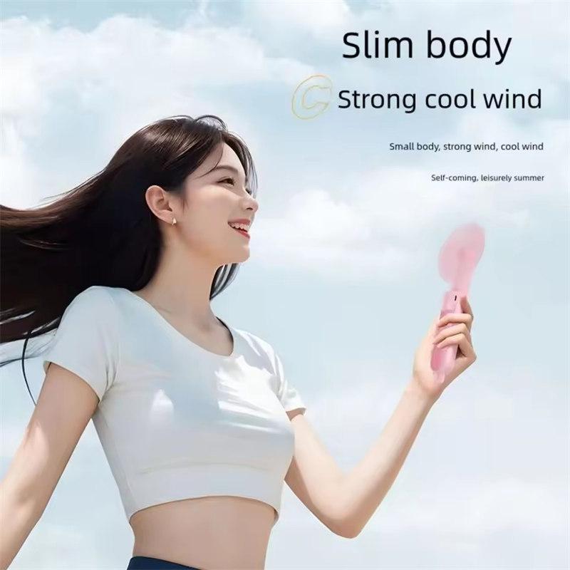 1Pc Portable USB Rechargeable Handheld Fan, 1200Mah Battery, Folding Eyelash Fan for Indoor & Outdoor Use