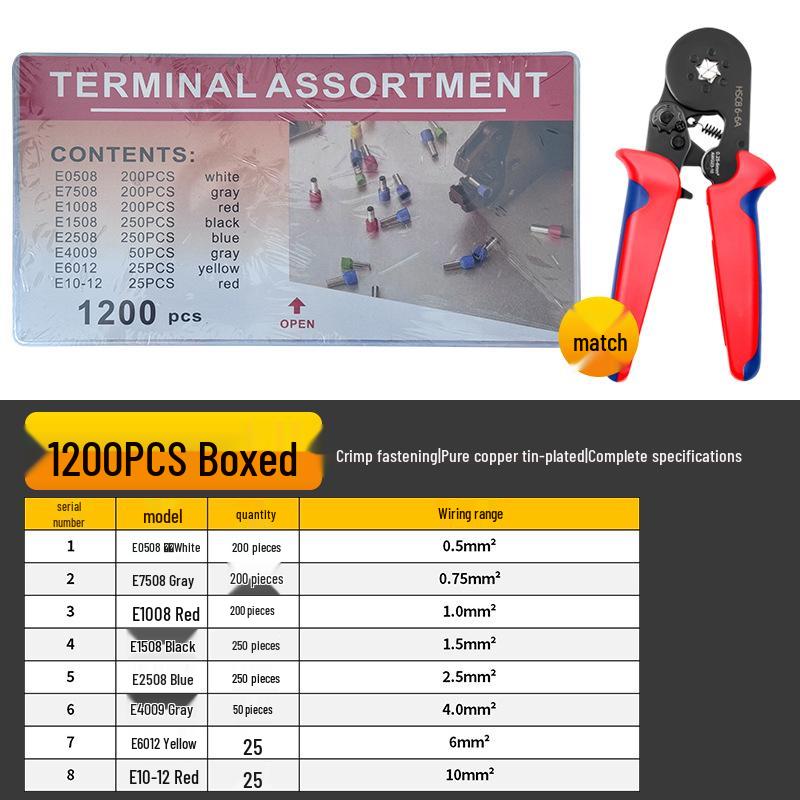 HSC8 6-4 Insulated Tubular Terminal Crimping Pliers Set