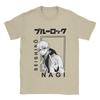 Novelty Nagi Seishiro Blue Lock T-Shirts for Men Round Collar Pure Cotton T Shirts Short Sleeve Tee Shirt Unique Tops