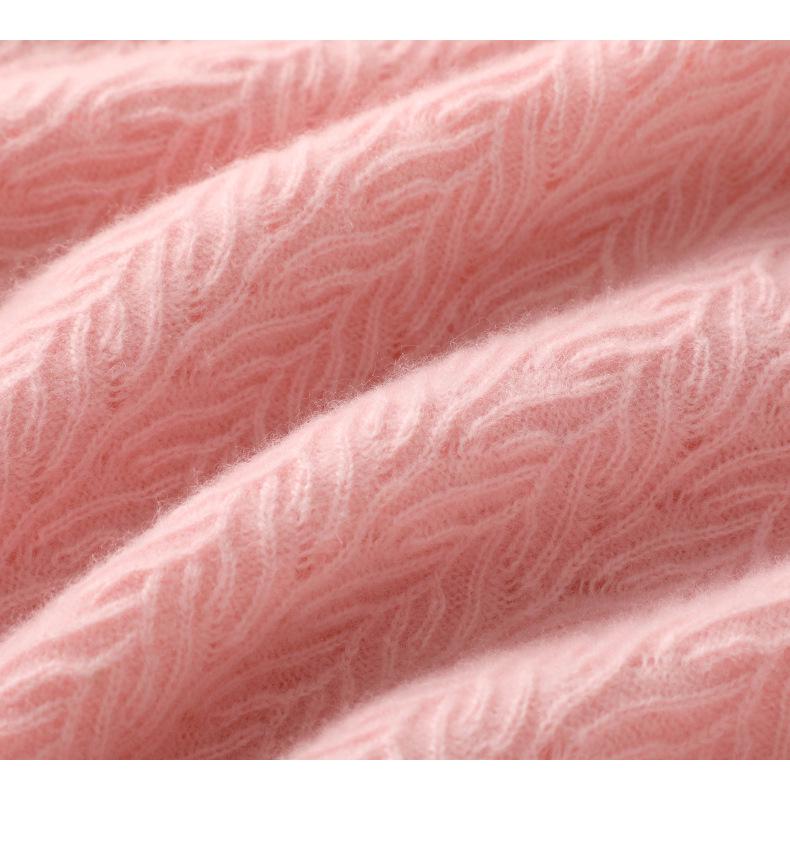 Women's 100% Pure Wool Loose Knit Hollow-Out Pullover Sweater