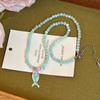 Sweet Mini Fish Necklace Colorful Ocean Style Beach Choker Vintage Beads Pendant Necklace  Summer