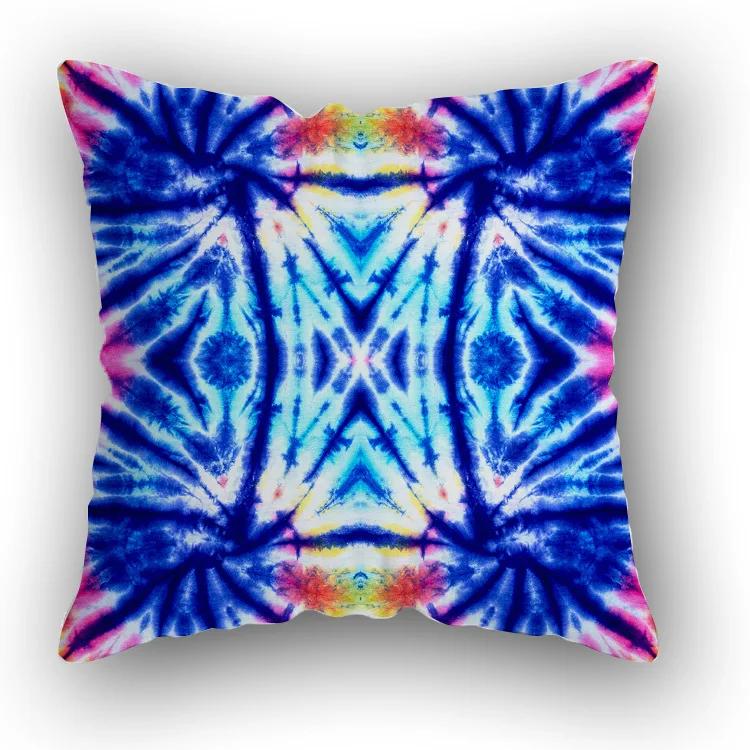 Sofa Bed  Square Pillowcases Home Decor Colorful Swirl  Bedroom Rainbow Decorative