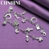 CHSHINE 925 Sterling Silver Ring/Star/Cross/Heart/Key/Lock/Round Pendant Bracelet Fashion Charm Wedding For Women Jewelry