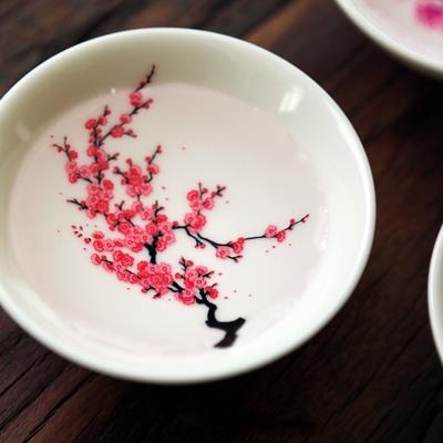 Taza mágica japonesa Sakura, taza de Sake con exhibición de flores que cambia de Color con temperatura fría, taza de té de cerámica Kung Fu, tazón de té, taza Sakura
