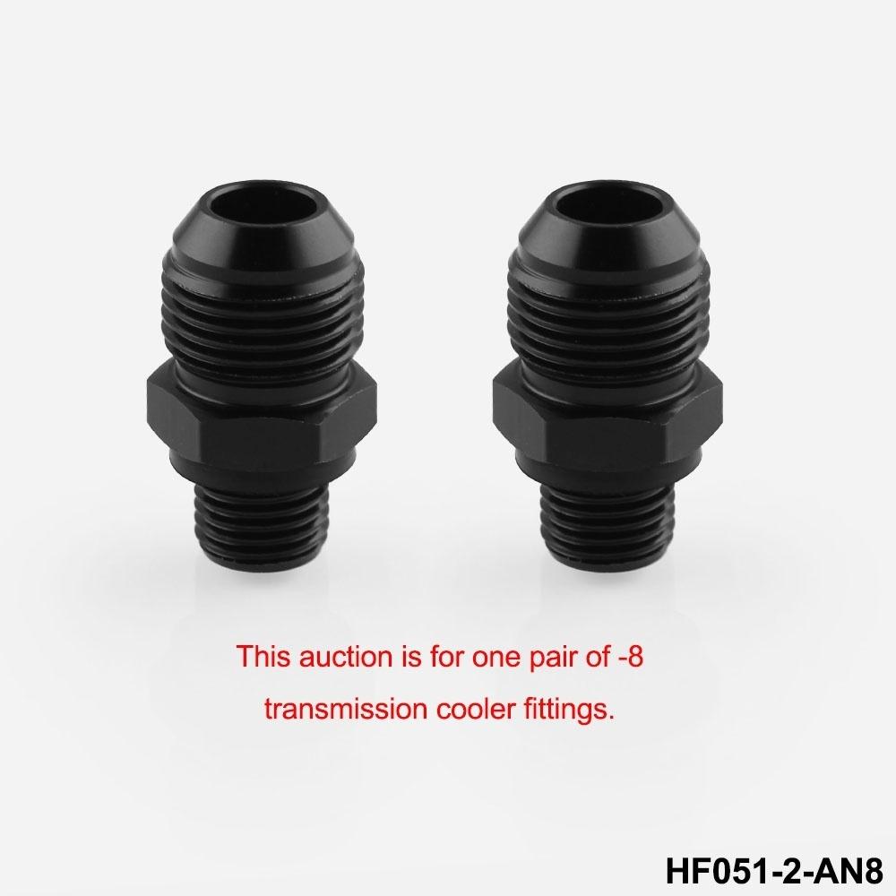 Aluminum 1 Pair AN6/AN8 To 1/4 NPS Straight Adapter Flare Auto Hose Fitting Male for Transmission/Oil Cooler Universal Car