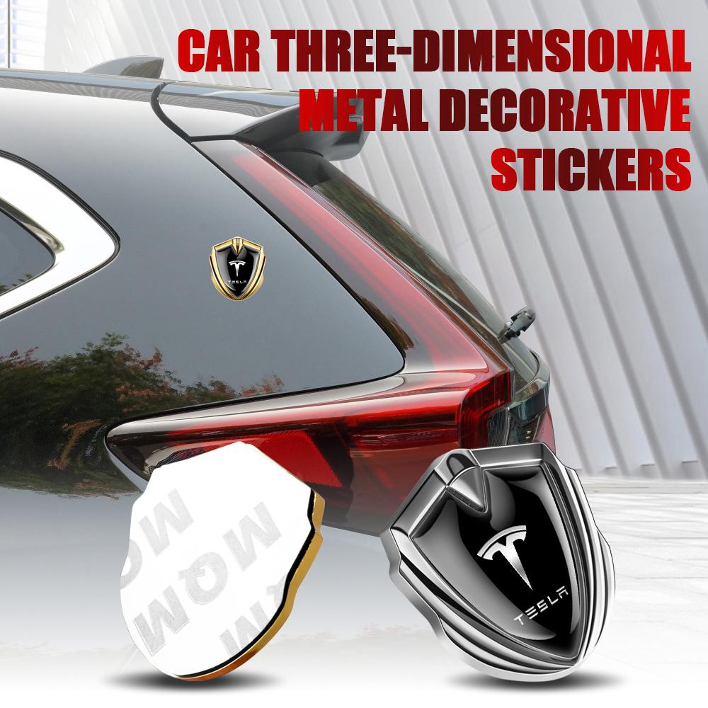 3D Metall Auto Seitenkotflügel Aufkleber Schild Emblem Logo Abziehbild Für Tesla Model 3 Model S Model X Model Y Roadster Auto Zubehör