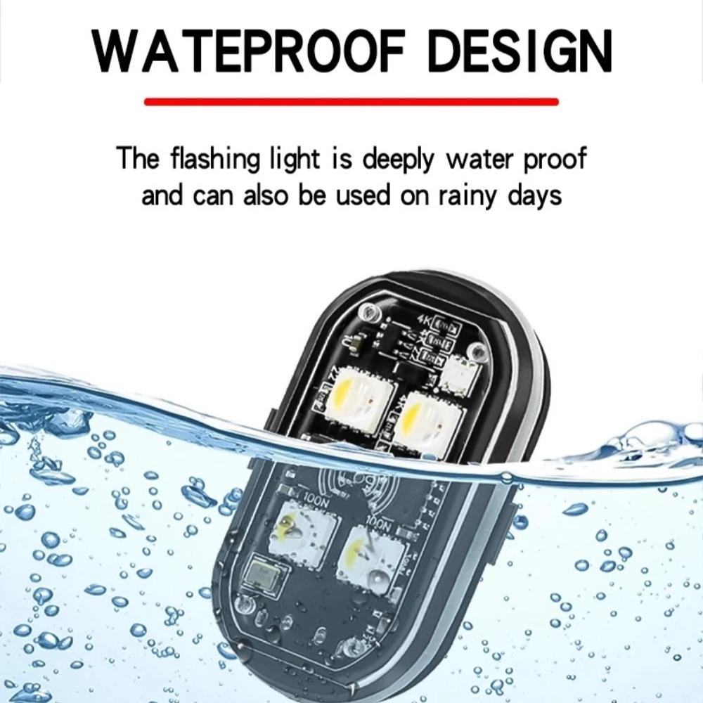 Bezdrátová LED stroboskopická světla s dálkovým ovládáním RGB Blikající lampa Protikolizní výstražná světla Zadní světlo Pro vrtulník Kolo Jízdní kolo Auto Motocykl