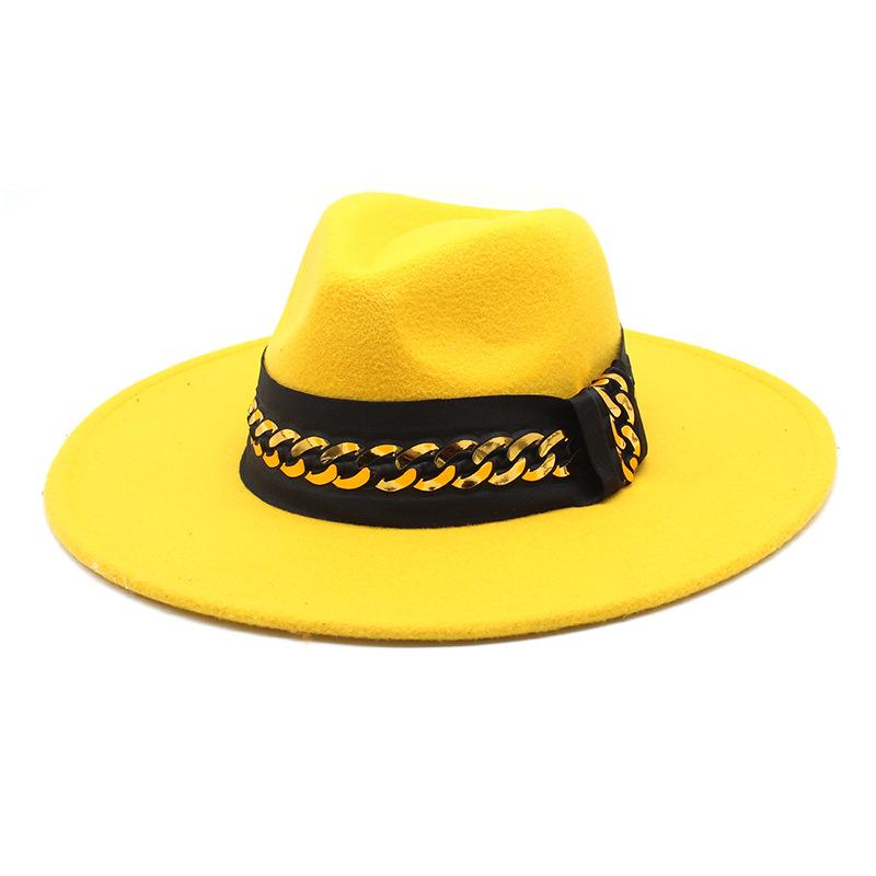 Exotic 9.5Cm Large Brim Top Hat Ethnic Accessories Jazz Hat Cashmere Felt Hat Gentleman And Lady Hat