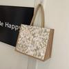 New Fashion Large Capacity Embroidery Flower Tote Bag Top-handle Lightweight Women Handbag Portable Shoulder Bag Daily Office