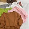 Spring Autumn Children's Pure Long Sleeve T-shirts Solid Color Boys Girls Kids Baby Leisure Tee Student Clothes