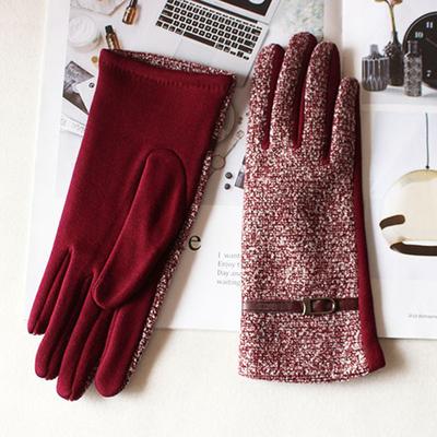 Guantes de Algodón Tejido para Mujer Estilo Elástico Fino Uso Diario Primavera y Otoño Color Cálido Moda Guantes para Conducir