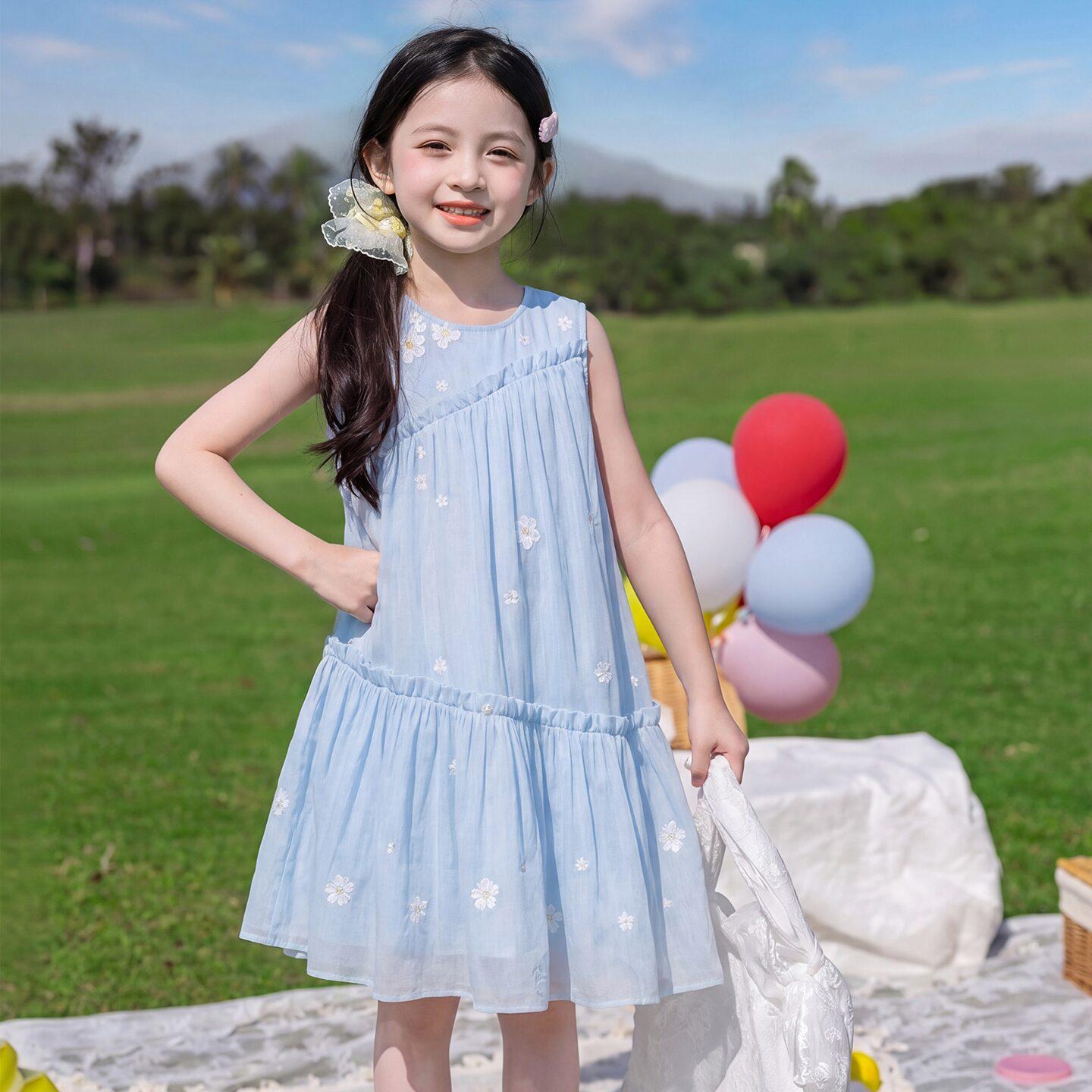 2026 Girls Floral Summer Princess Dress - Lightweight Holiday Style 130 cm