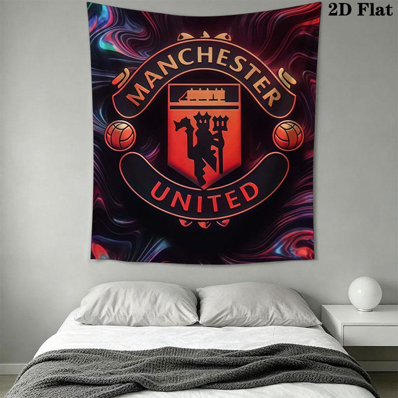 Man Utd E Wall Hanging Printed Fabric Blanket Decorative Tapestries for Bedroom Living Room Home Decor