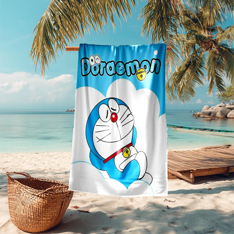Proof Beach Towel with Doraemon Pattern - Soft,absorbent,quick-drying,machine Washable - Perfect for Swimming,camping,bathing