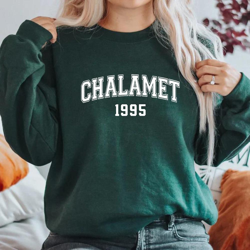 

Толстовка Chalamet 1995 Толстовки Timothee Chalamet Женская одежда Графические толстовки Толстовка с круглым вырезом XXXL темно-зеленого